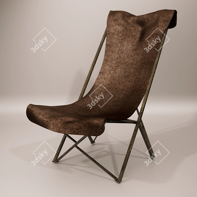 Elegant Leather Armchair 3D model image 1