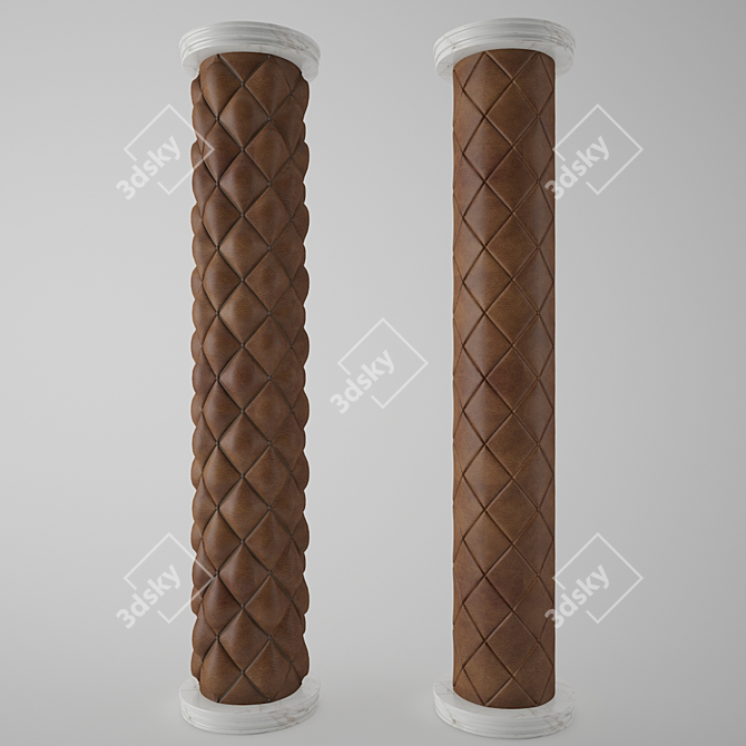 Luxury Leather Column Stand 3D model image 1