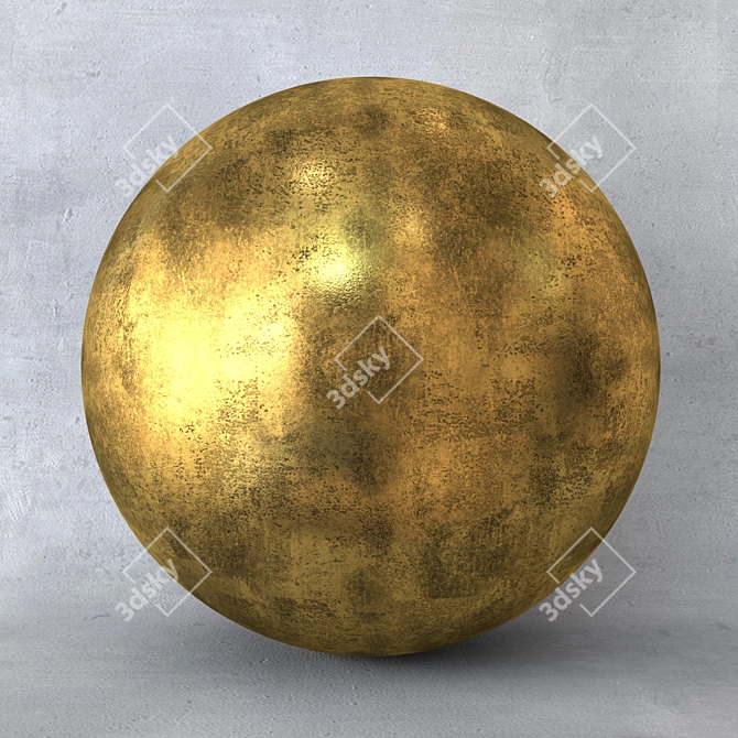 Antique Gold: Realistic Textured Material & Texture Files (3000x3000 Seamless) 3D model image 1