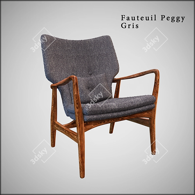  Elegant Grey Armchair: Fauteuil Peggy by Pols Potten 3D model image 1