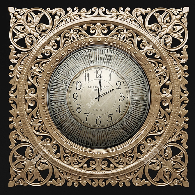 Sleek Modern Wall Clock 3D model image 2