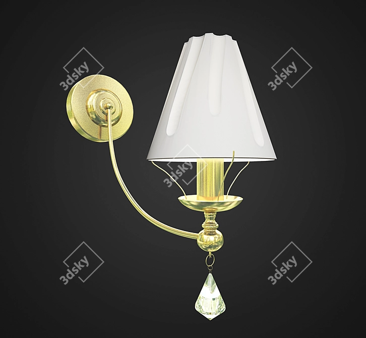 Elegant Golden Sconce: A Perfect Lighting Addition 3D model image 1