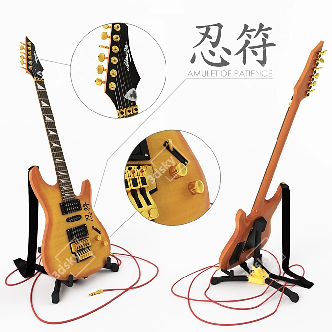 Enhanced Yellow Guitar - Version 2.0 3D model image 1