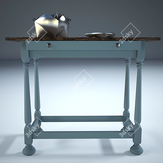 Vintage Warehouse Table 3D model image 2