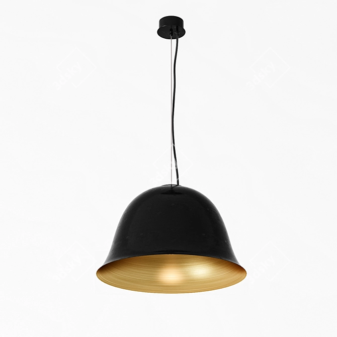 Elegant Black Pendant Chandelier 3D model image 1