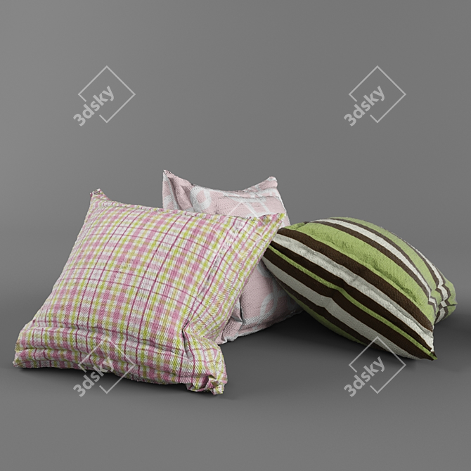 Plush Comfort Pillows 3D model image 3