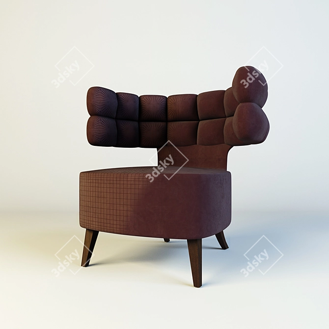 Luxurious Velvet Armchair 3D model image 1