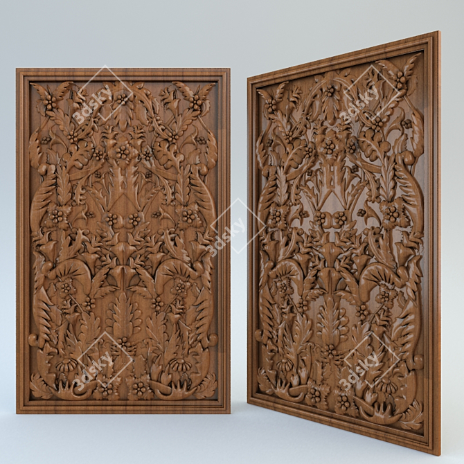 Carved Panel 3D model image 1