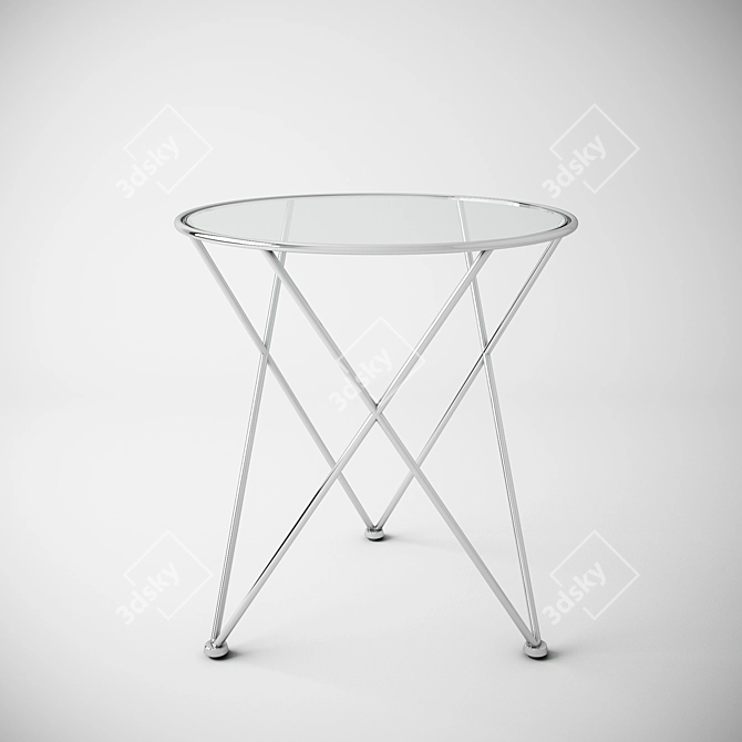 Elegant Glass Top Corner Table 3D model image 1