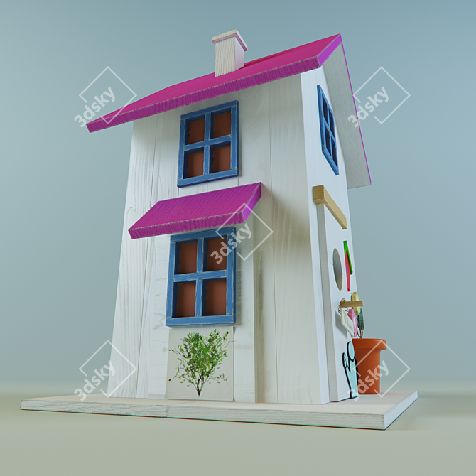 Charming Garden Birdhouse 3D model image 2