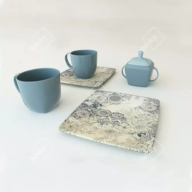 Classic Style Dish Set: IKEA Design 3D model image 1