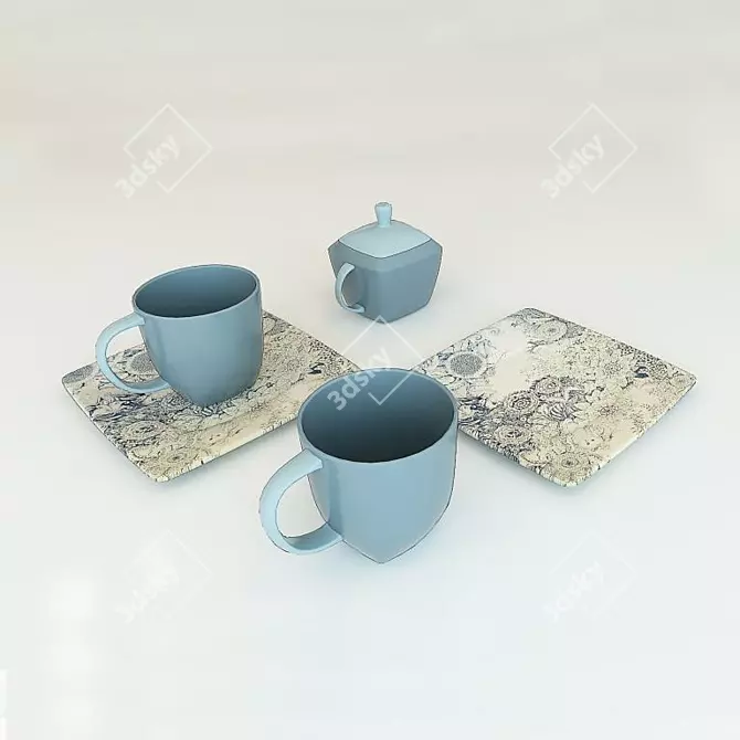 Classic Style Dish Set: IKEA Design 3D model image 2