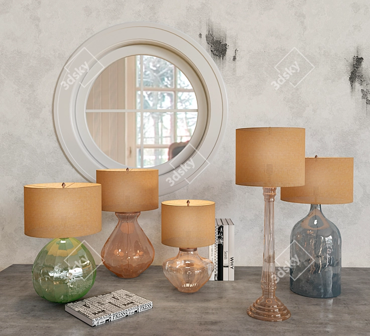 Alana Luster Glass Table Lamps 3D model image 1