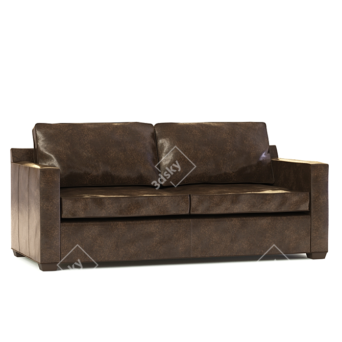 Davis Leather Queen Sofa 3D model image 1