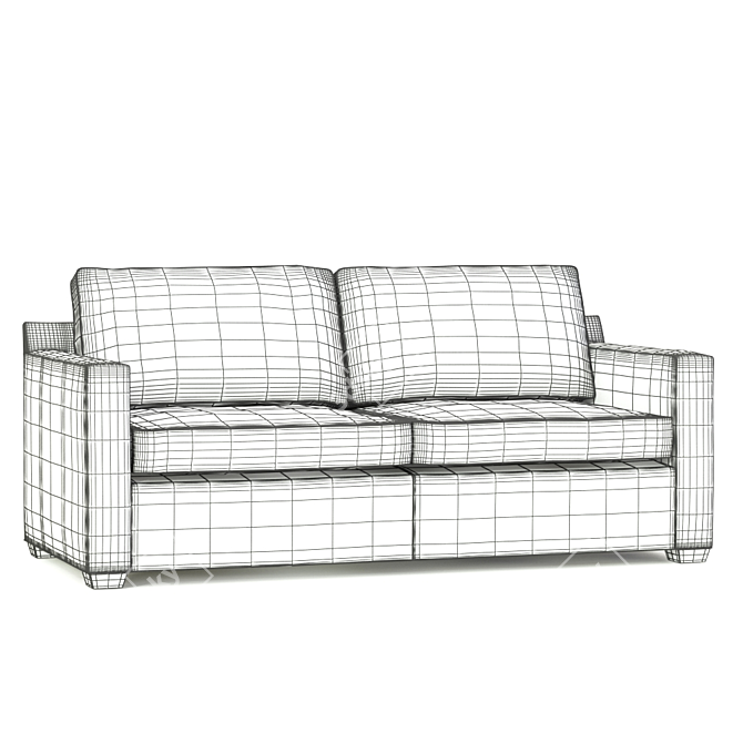 Davis Leather Queen Sofa 3D model image 2