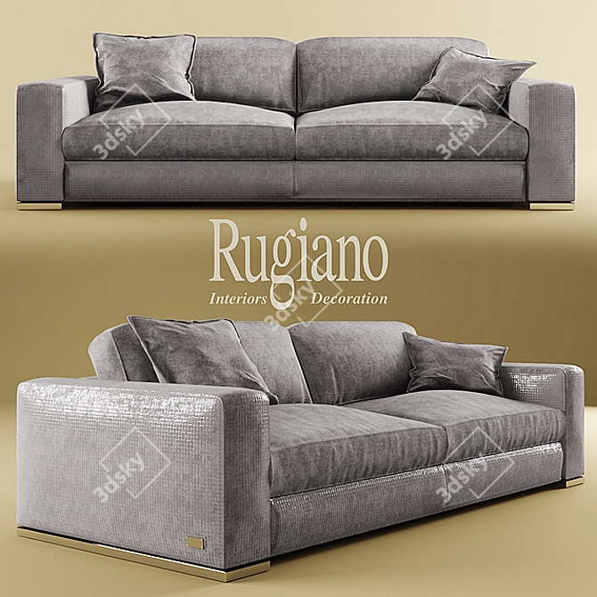 Luxury Textured Sofa 3D model image 1