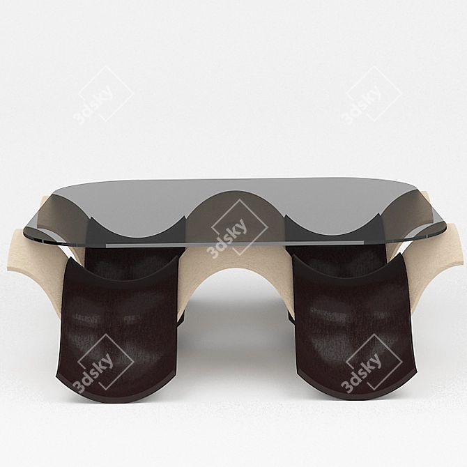 WaveStyle Modern Table 3D model image 2