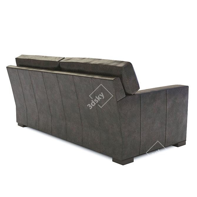 Modern Leather Sofa: Crate & Barrel Axis 2 3D model image 2