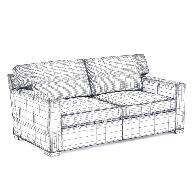 Modern Leather Sofa: Crate & Barrel Axis 2 3D model image 3