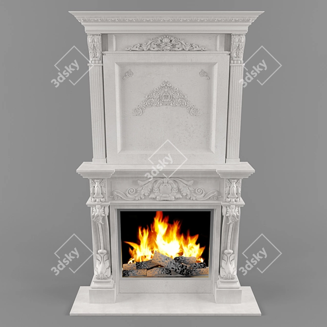 Custom Classical Fireplaces 3D model image 1