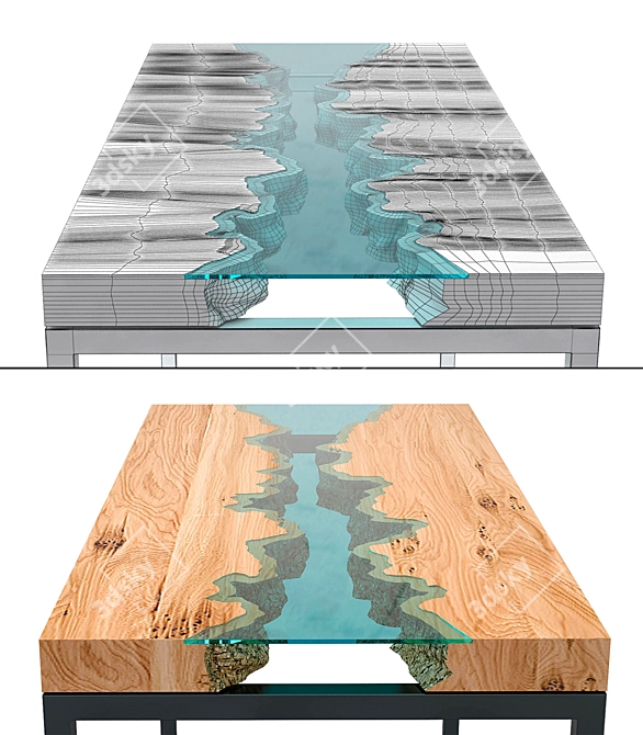 Natural Wood Table by Greg Klassen 3D model image 2