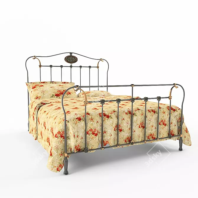 Elegant Forged Isabel Bed 3D model image 1