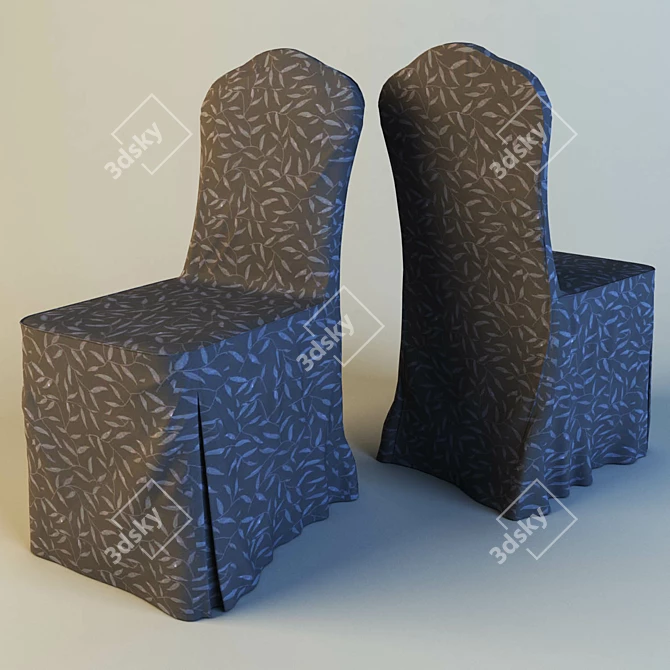 Botanical Dark Chair Cover 3D model image 1