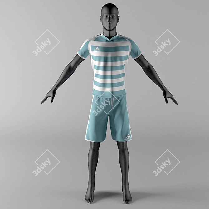 Sporty Mannequin with Multiple Outfits 3D model image 1