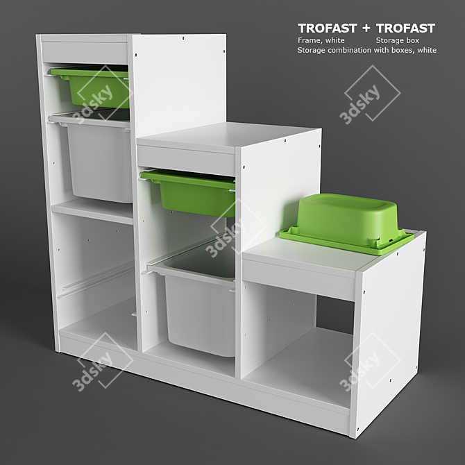 Organize with Style: Ikea TROFAST Storage Set 3D model image 1