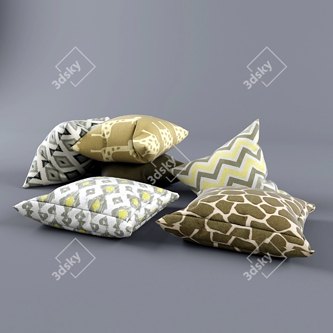 Cozy Comfort Pillows 3D model image 1