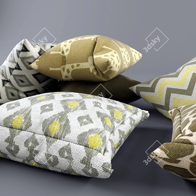 Cozy Comfort Pillows 3D model image 2