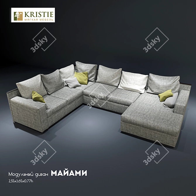 Kristie Miami: Stylish Modular Sofa 3D model image 1