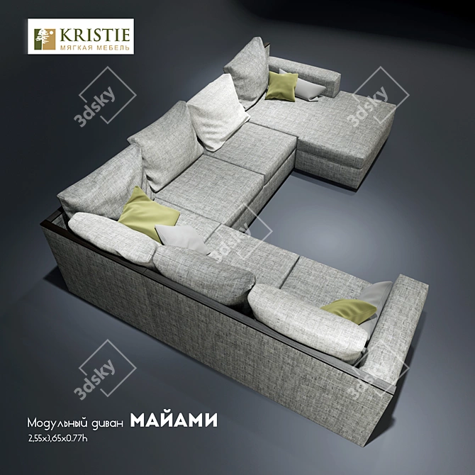 Kristie Miami: Stylish Modular Sofa 3D model image 2