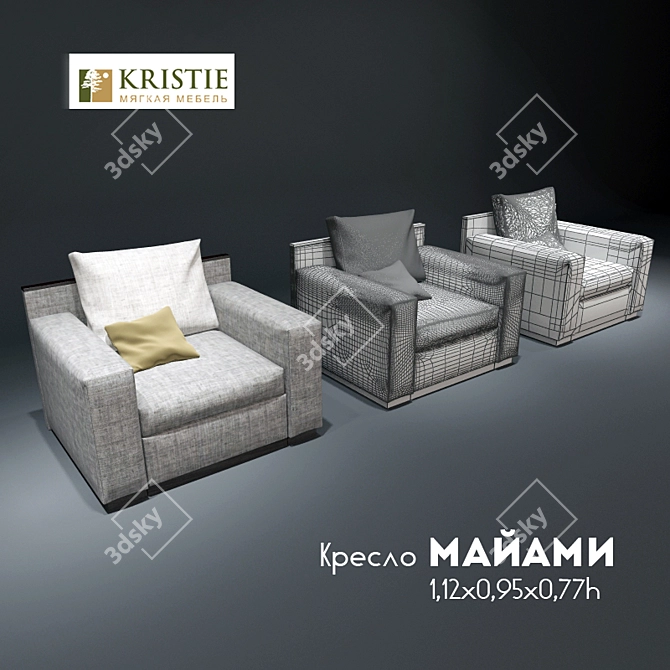 Kristie Miami Chair | Customizable Design 3D model image 1