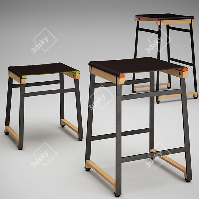 Sleek Catenary Stools: Versatile Design 3D model image 1