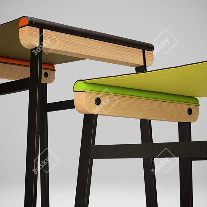 Sleek Catenary Stools: Versatile Design 3D model image 2