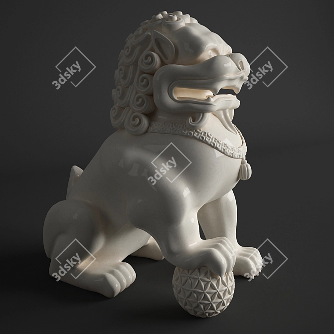 Fortune Fu Dog Sculpture 3D model image 2