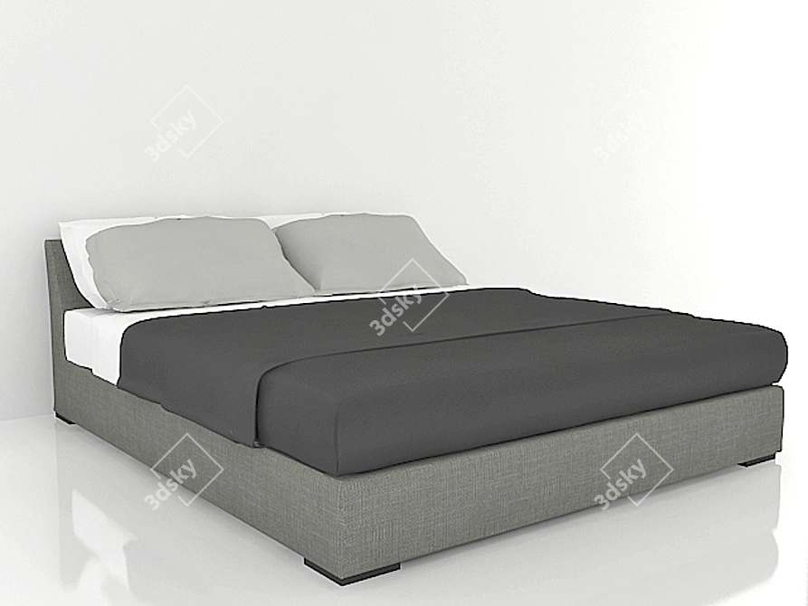 Luxury Bogart Bed by Meridiani 190cm 3D model image 1