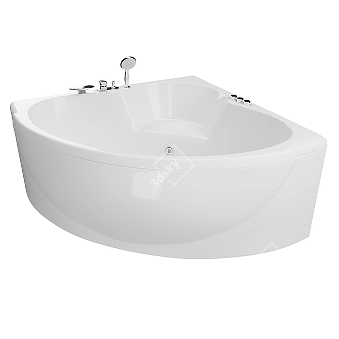 Elegant Curve Bathtub 3D model image 1