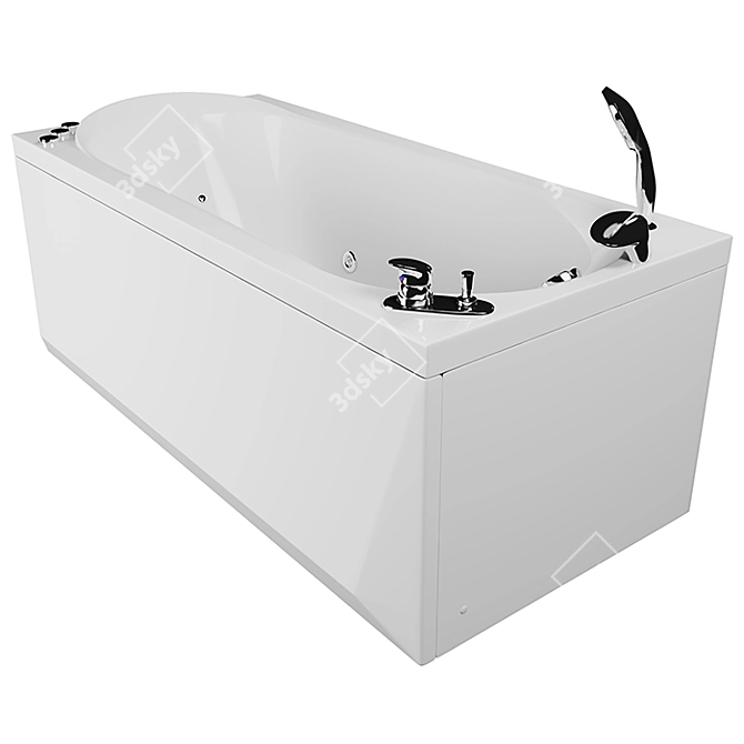 Compact Junior Bathtub 3D model image 1