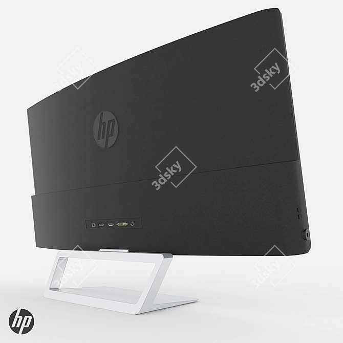 HP Elite Curved Monitor 3D model image 3