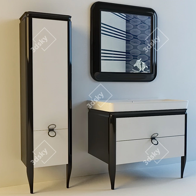 Ticino Bathroom Furniture Set 3D model image 1