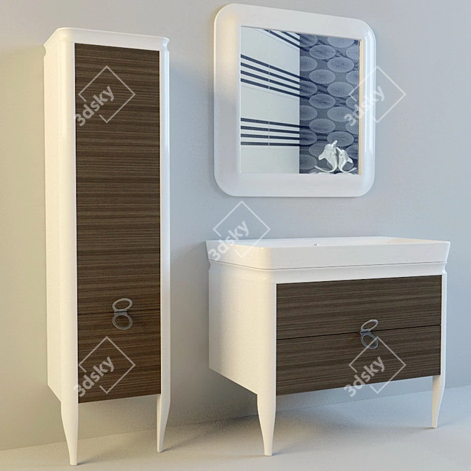 Ticino Bathroom Furniture Set 3D model image 3