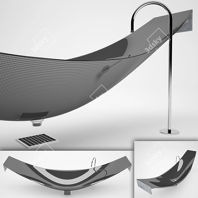 Suspended Polycarbonate Bath Vessel 3D model image 1