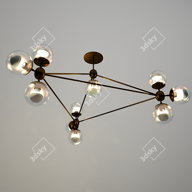 Sleek and Stylish Modo Chandelier 3D model image 1