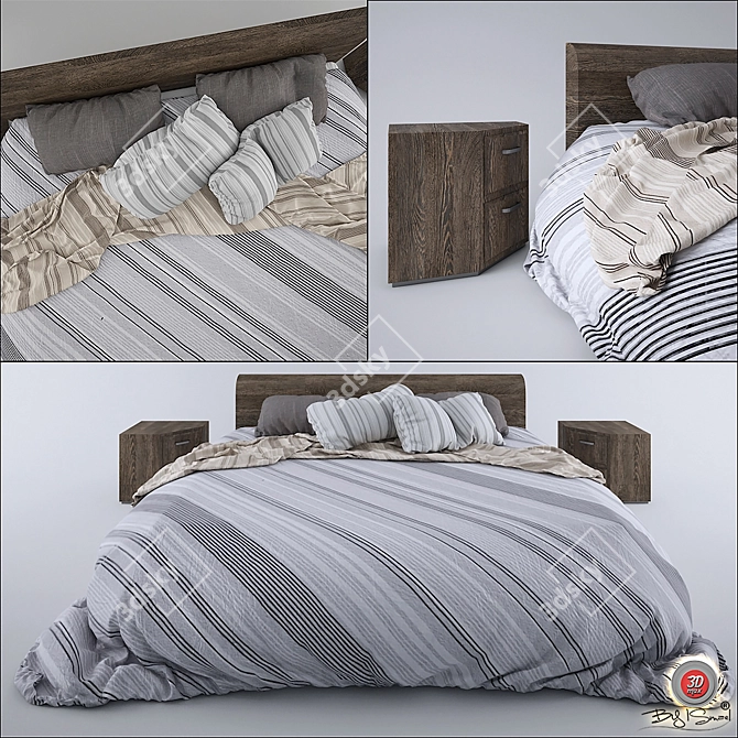 Sleek Dream: Modern Bed 3D model image 1