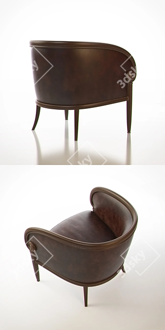 Elegant Art Deco Armchair 3D model image 2