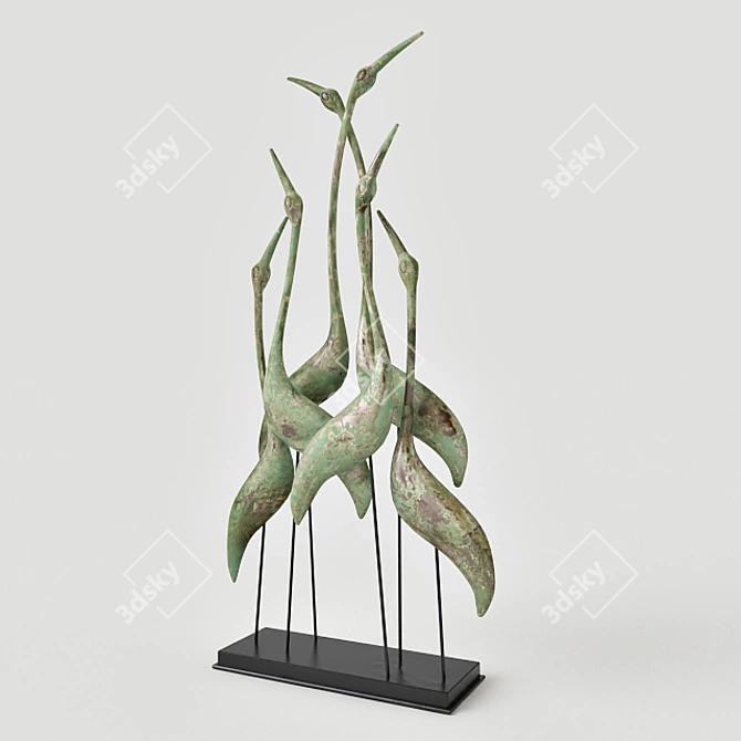 Elegant Norfolk Bird Sculpture 3D model image 1