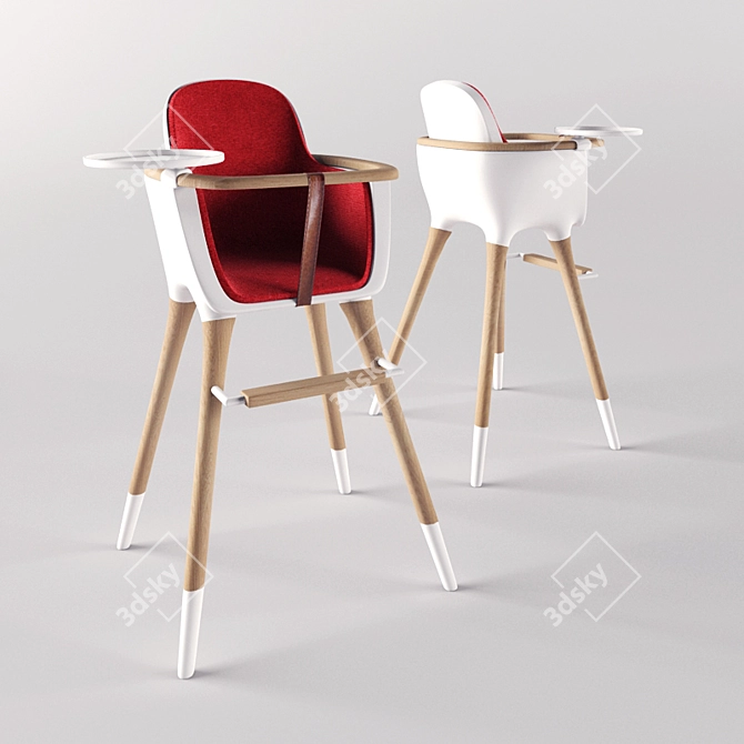 Foldable Baby High Chair 3D model image 1