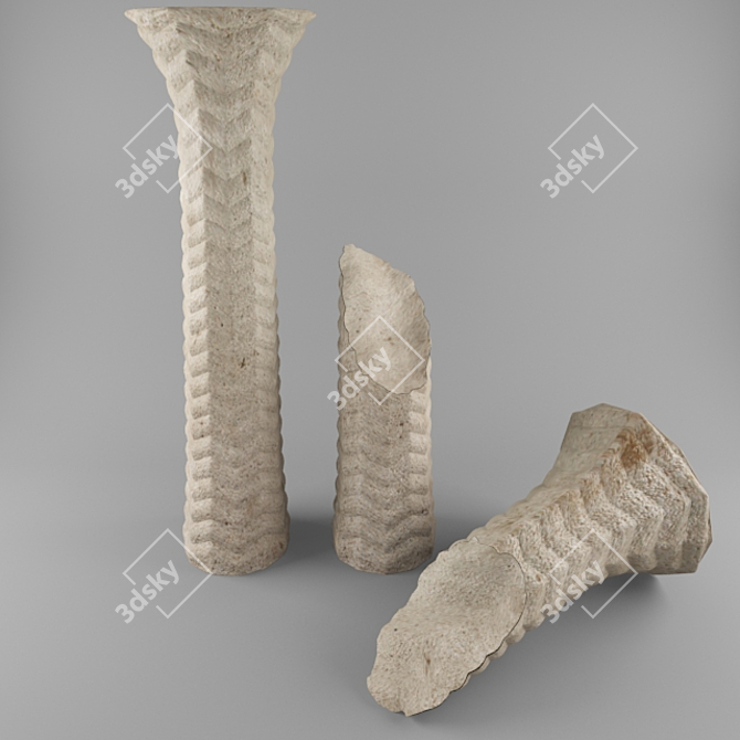 Ancient Artifact: Archaeological Column 3D model image 1